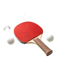 Table Tennis Paddle and Balls isolated on transparent background