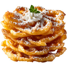 Funnel Cake with Powdered Sugar and Whipped Cream