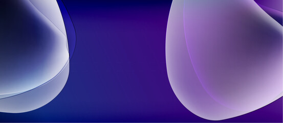 Abstract fluid shapes, purple hues dominate. Smooth gradients create soft visual flow. Minimalist design, modern aesthetic.
