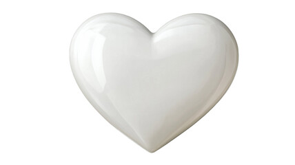 Title: Minimal White Heart Isolated on Clean White Background for Modern Design Aesthetics