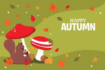 Autumn Forest Landscape Background Design