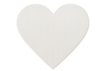 White heart shape resting on a transparent background, representing love, romance, and the spirit of valentine's day celebrations