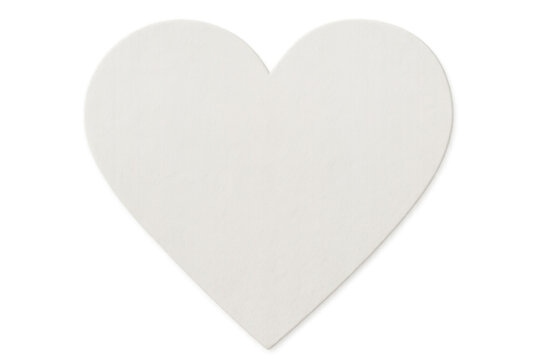 White heart shape resting on a transparent background, representing love, romance, and the spirit of valentine's day celebrations
