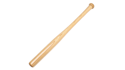 Wooden Baseball Bat Isolated on Transparent Background