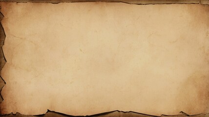 A close up of a blank parchment with darkened edges and a textured surface for writing or drawing