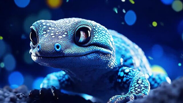 salamander in Delfts Blauw realistis, highly detailed,ai generatif