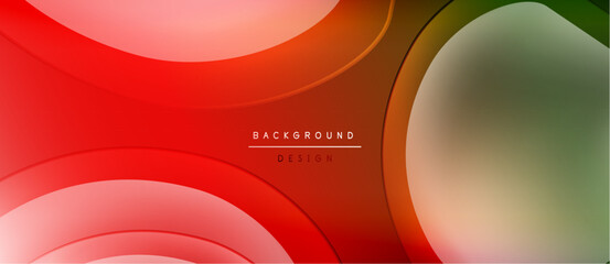 Abstract red design features overlapping curved shapes. Gradient colors create dynamic visual effect. Text reads background design.