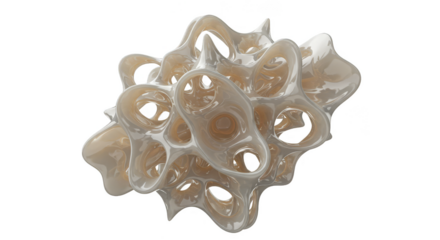 Transparent Background Abstract Cell Structure Molecular Biology Illustration