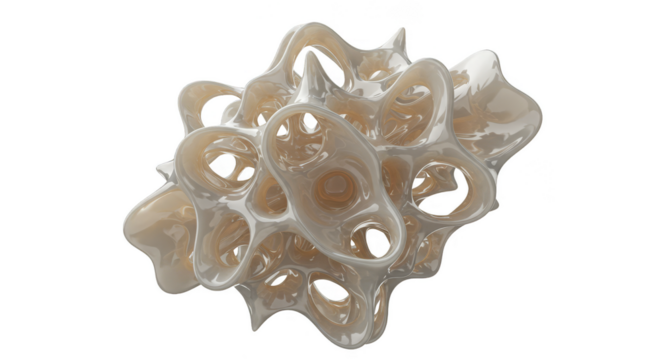 Transparent Background Abstract Cell Structure Molecular Biology Illustration