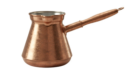 Traditional Copper Turkish Coffee Pot Cezve Maker on Transparent Background