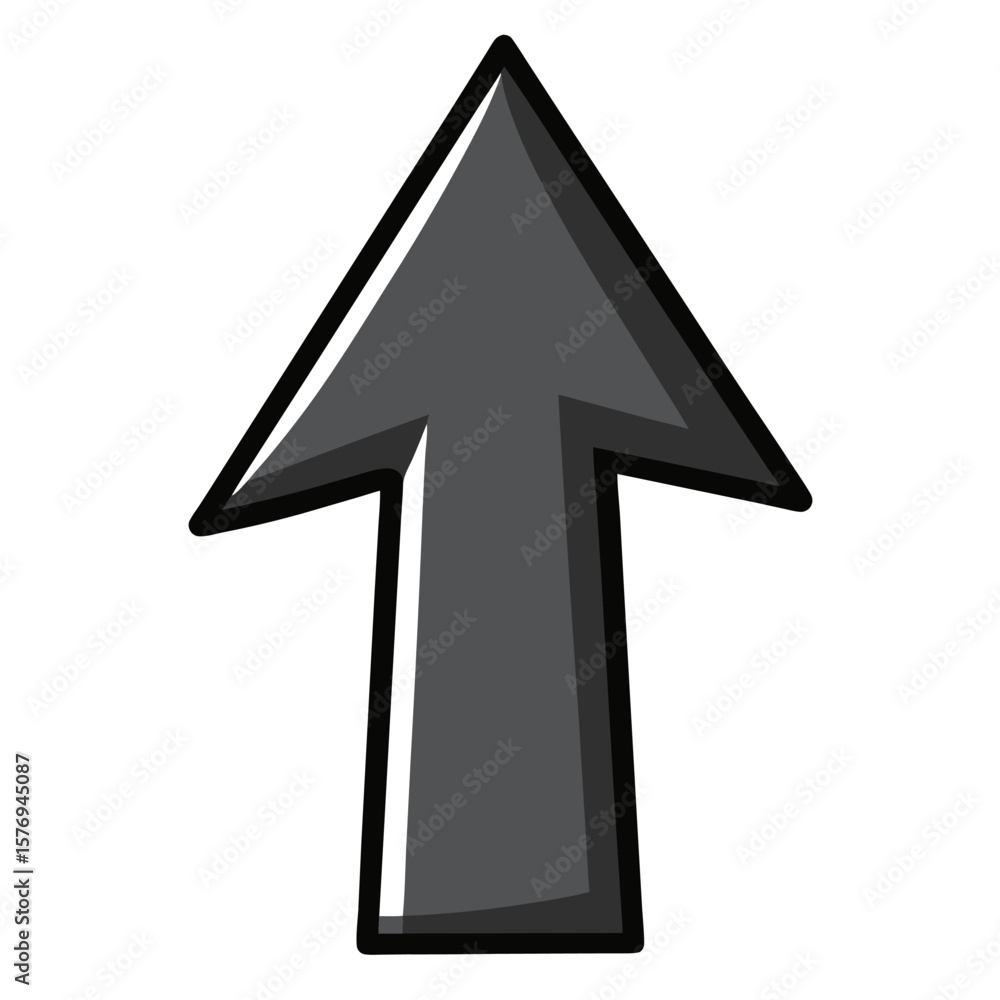 Aufkleber simple black upward pointing arrow graphic isolated on a clean white background for design projects