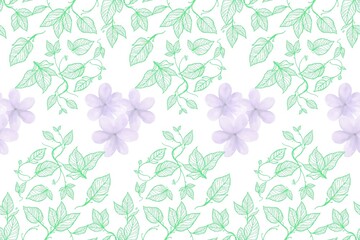 Leaf and Flower Design Greeting Card – Elegant Botanical Template for Invitations & Nature-Inspired Art