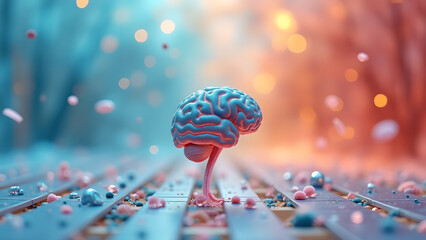 Abstract brain concept with creative background shows the power of the mind intelligence