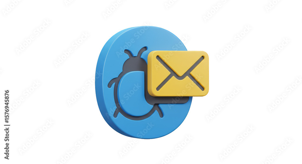 Poster vulnerability email bug illustration computer security software cyber virus