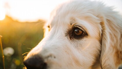 Golden Retriever Puppy Close‑Up in Golden Hour.
Generated image.