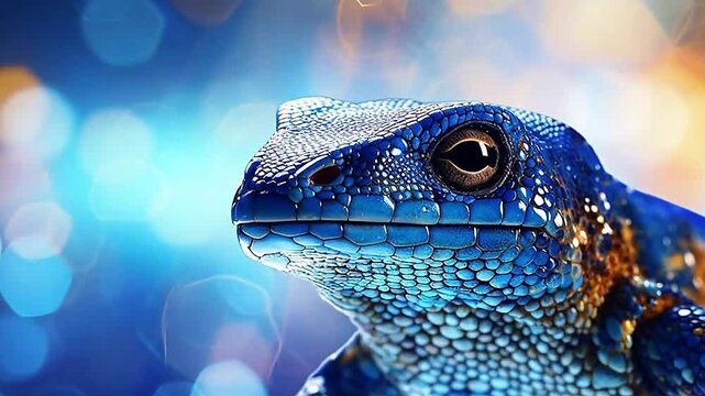 salamander in Delfts Blauw realistis, highly detailed,ai generatif