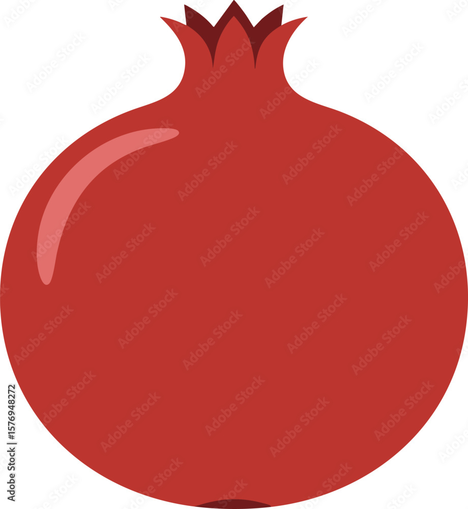 Poster striking pomegranate vector illustration with glossy texture and clean lines on a transparent backgr