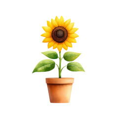 Obraz premium Vibrant sunflower in a terracotta pot