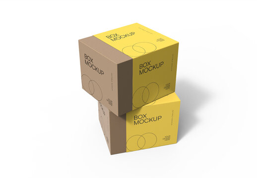 Square Box Mockup