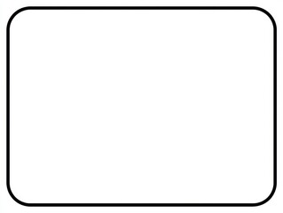 A simple, blank, rectangular shape with rounded corners and a thick black border