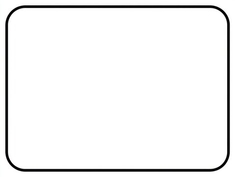 A simple, blank, rectangular shape with rounded corners and a thick black border