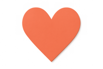 Coral heart representing deep emotional connection, glowing with romantic passion against transparent backdrop for seamless design integration