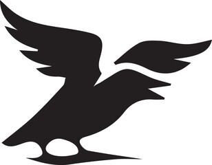 Silhouette of a Bird in Flight A Symbol of Freedom and Grace with Sharp Edges and Dynamic Movement