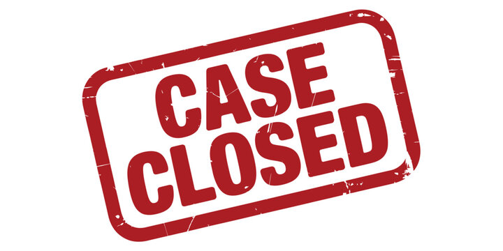 Red case closed rubber stamp on white background illustration