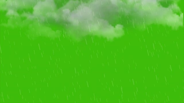 realistic rain on green screen background, lighting effect.