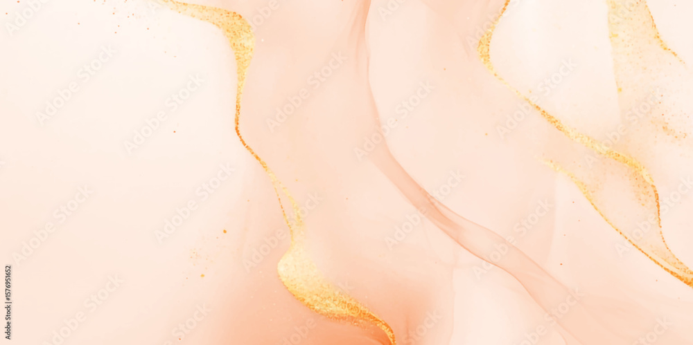 Aufkleber the image features an abstract fluid design with a soft yellow background, flowing lines and swirls 