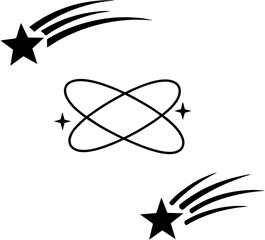Stardust Trail Cosmic Orbits & Shooting Star Sparkle Design, Starry Elegance Graphics 