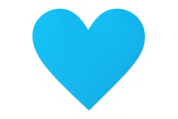 Soft blue heart silhouette symbolizing tenderness, compassion, expressing emotional connection against transparent backdrop