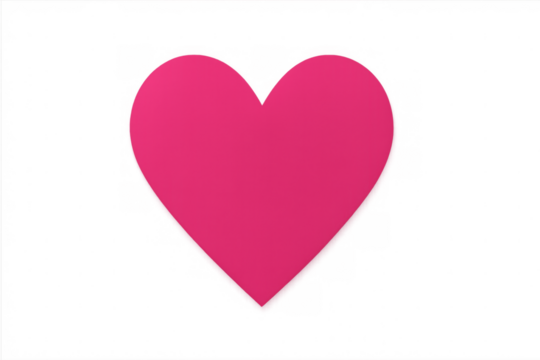 Pink heart shape representing romantic feelings, symbolizing deep emotional connection against clean transparent backdrop, ideal for love-themed designs