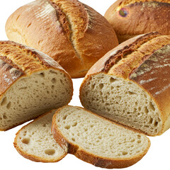 Rustic Loaf Bread PNG Food Photography Transparent Isolated Bakery