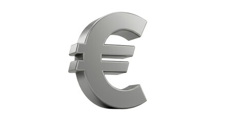 Obraz premium Silver Euro Currency Finance 3D Render Illustration Transparent Background