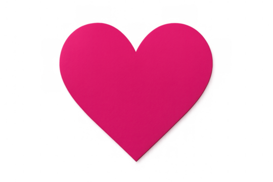 Soft pink heart icon symbolizing emotional connection, glowing with tender love, featuring transparent backdrop for seamless design integration