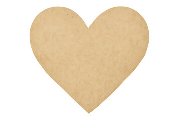Old paper heart shape over a transparent background, ideal for love and valentine's day projects
