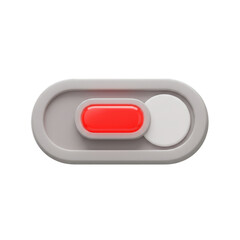 Toggle Button Switch Red Gray Round Control Interface Illustration