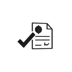 Transparent Done File Icon Black Agreement Isolated Background