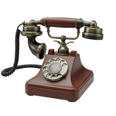 Vintage Telephone Isolated Classic Rotary Dial Communication Object