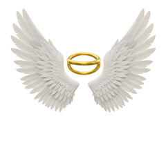 Wings Halo Illustration Angel Feathers Golden Light Divine Symbolism
