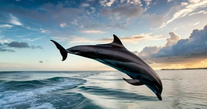 dolphin jumping out of the sea