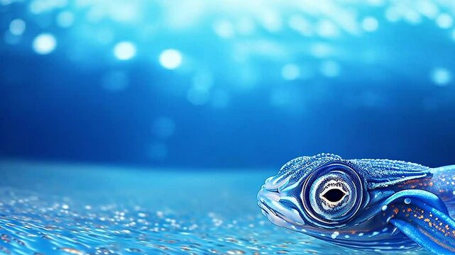 squid in Delfts Blauw realistis, highly detailed,ai generatif