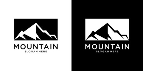 Vintage mountain vector logo design and illustration