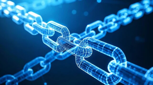 Abstract digital chain links