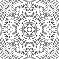 Vector mandala ornament pattern. Decorative ornament ethnic oriental style. Adult coloring page for relaxation and meditation