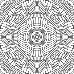 Vector mandala ornament pattern. Decorative ornament ethnic oriental style. Adult coloring page for relaxation and meditation