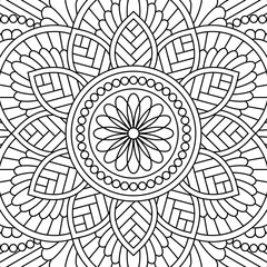 Vector mandala ornament pattern. Decorative ornament ethnic oriental style. Adult coloring page for relaxation and meditation