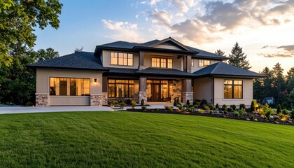 Modern house at sunset (1)