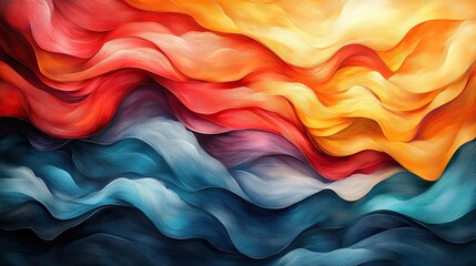 Abstract layered design with flowing, vibrant colors.